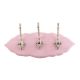 Pink Silver Small Wall Wooden Iron Hooks